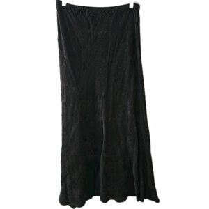 CP Shades Womens Size Large Dark Grey Rayon Linen Blend Pull On Maxi Skirt
